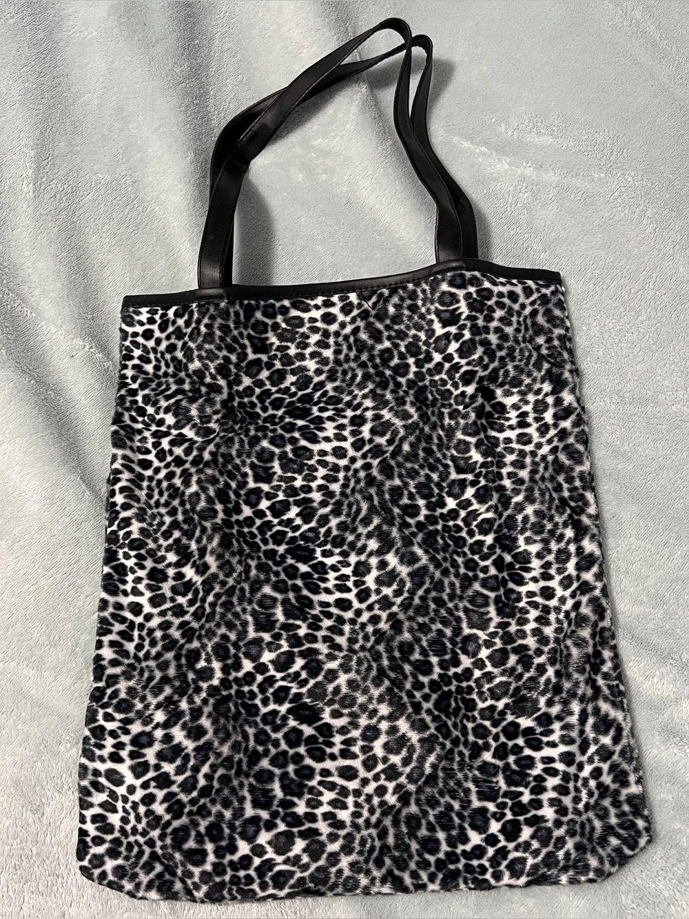 Leopard Print Tote Bag - Black/White